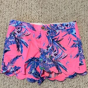 Lilly Pulitzer Buttercup Scallop Shorts - Pink & Blue - Size 6 - Like New